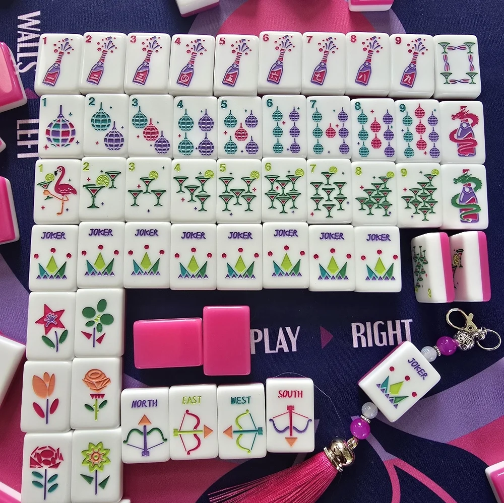 Champagne, Martini, Disco Ball Mahjong Tile Set - Picture 1 of 9